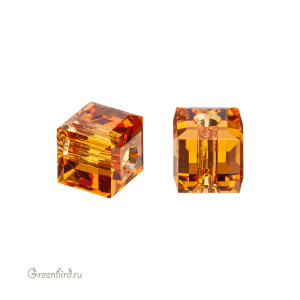 Swarovski 5601 Бусина Куб 4 мм, топаз (#203), 1 шт.