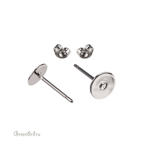 Пуссеты, родий, хирургическая сталь, пара (9B089), Корея