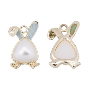 Подвеска с жемчугом "Кролик", золото, 1 шт. (#CN-PN-206)