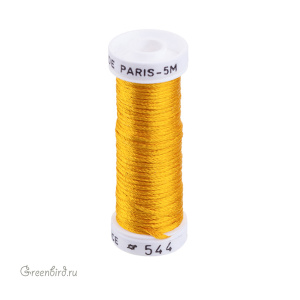 Шелковая объемная нить Au Ver a Soie Soie de Paris, шафраново-желтый, 5 м (#544)