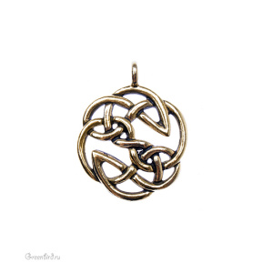 Подвеска "Открытый узел", ант. золото, 1 шт. (#TC-7508)