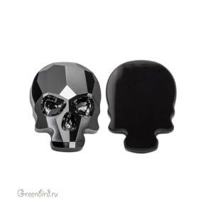 2856 Кристалл холодной фиксации Skull 14x10,5 мм – Jet/Hematite (#280HEM)