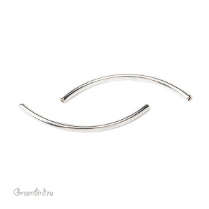 Металлическая трубочка 38 мм, серебро, 1 шт. (#TUB03SP)