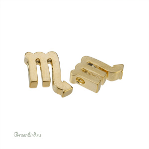 Бусина фигурная "Зодиак - Скорпион", матовое золото, 1 шт. (9JJ269), Корея Бусина фигурная "Зодиак - Скорпион", матовое золото, 1 шт. (9JJ269), Корея