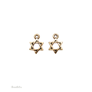 Подвеска "Звезда Давида" малая, ант. золото, 1 шт. (#TC-2228)
