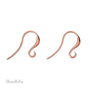 Швензы-крючки, розовое золото, пара (9B690), Корея