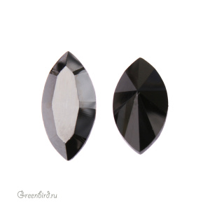 4228 Navette Fancy Stone 10х5 мм – Jet/Hematite (#280HEM)
