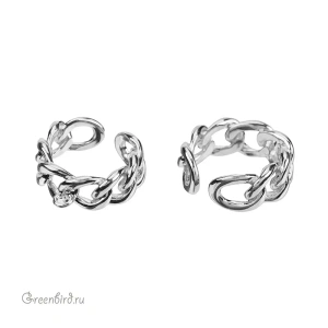 Основа для кольца "Цепь с петелькой", родий (#SV1701-RB-08R)