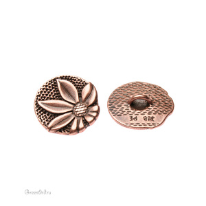 JBB Пуговица "Цветок", ант. медь (J235-17)