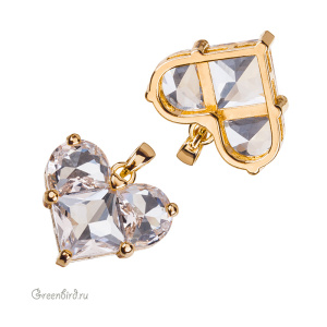 Подвеска "Большое кристальное сердце", фианиты, золото (#SVA-FIAN-086G) Подвеска "Большое кристальное сердце", фианиты, золото (#SVA-FIAN-086G)