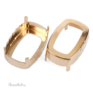 4568 Оправа для Cushion Fancy Stone 27x18 мм, золото