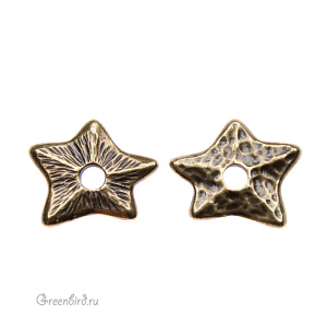 Элемент под заклепку "Звезда", ант. латунь (#TC-5798)