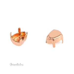 NEW 4320 Оправа без отверстий для Pear Fancy Stone 6х4 мм, томпак