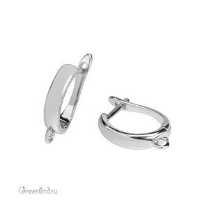 Швензы с английским замком, родий, пара (#SV1701-009)