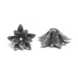 "Шелест листвы", чашечка, ант. серебро, 1 шт. (#С3115)