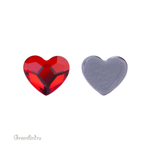 2808 Кристалл горячей фиксации Heart 6 мм – Light Siam (#227), M-Foiled, 1шт.