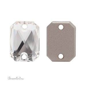 3252 Emerald Cut Sew-on Stone 14х10 мм – Crystal (#001)
