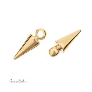 Подвеска "Шип" 15 мм, золото, 1 шт. (#SVA-BASE-081G)