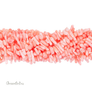 Бусины из коралла, розовый, нить (#SV-CORAL-08)