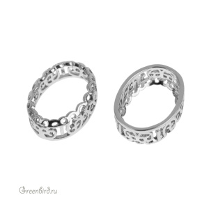 Оправа для кристаллов Oval 14х10 мм, родий, 1 шт. (#007RHOD)