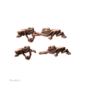 JBB Замок-крючок "Лягушки", ант. медь (J211-00)