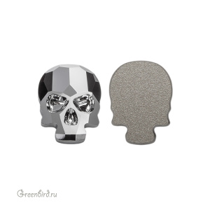 2856 Кристалл холодной фиксации Skull 14x10,5 мм – Light Chrome (#001LTCH)