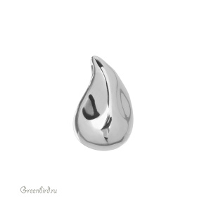 Подвеска "Капля фактурная" 25 мм, родий, 1 шт. (#SV1701-Pendant-85R)