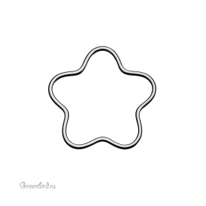 Коннектор плоский "Пятилистник" родий, 1 шт. (#SV1701-C55-R)