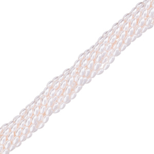 Жемчуг Crystalbird, рис, 4x6 мм, Cream Rose Light, нить (#89)