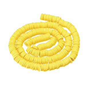 Каучуковые бусины "Диски", желтый, нить (#SVA-RUB-022)