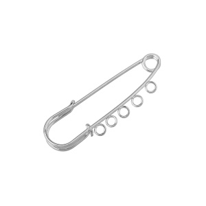 Булавка английская с 5 кольцами 60 мм, серебристый, 1 шт. (#CBP004R)