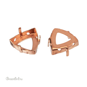 4799 Оправа для ювелирного кристалла Prismatic Triangle FS 14х14,3 мм, томпак