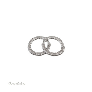 Коннектор-кольцо, матовый родий, 1 шт. (9M1632), Корея