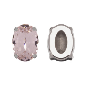 Crystalbird 4120 Овал 14x10 мм в оправе, родий, розалин (#K508), 1 шт.