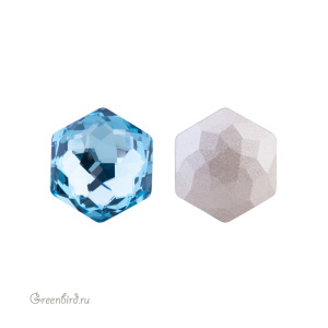 4683 Thin Hexagon Fancy Stone 12х13,5 мм – Aquamarine (#202)