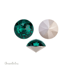 Swarovski 1400 Граненый купол 12 мм, изумруд (#205), 1 шт.