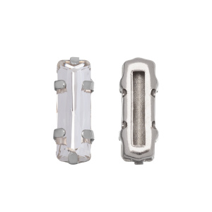 Кристалл в оправе 4547C 15x5 мм Crystalbird - Crystal (#001), родий, 1 шт. (#CBCS-0049)