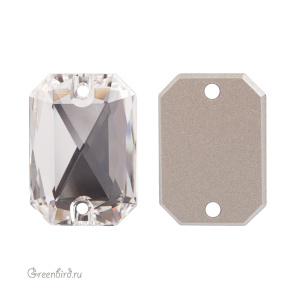 3252 Emerald Cut Sew-on Stone 20х14 мм – Crystal (#001)