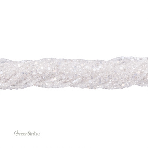 Бусины граненые "Таблетки" 4 мм, Crystal, нить (#SVA-BEAD-206)