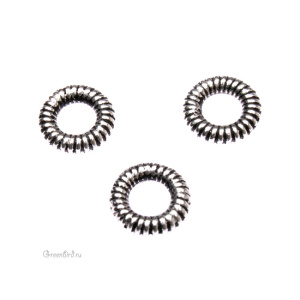 Коннектор "Витое кольцо" 9 мм, ант. серебро, 1 шт. (#TC-5592) Коннектор "Витое кольцо" 9 мм, ант. серебро, 1 шт. (#TC-5592)