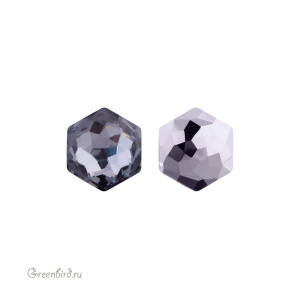 Swarovski 4683 Тонкий Гексагон 7,8x8,7 мм, серебряная ночь (#001SINI), 1 шт.