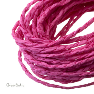 Крученая рафия, 2 мм, фуксия матовый (#4280)