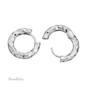 Швензы-кольца "Конго - фольга" 20x4 мм, родий, пара (#SV1701-2238)