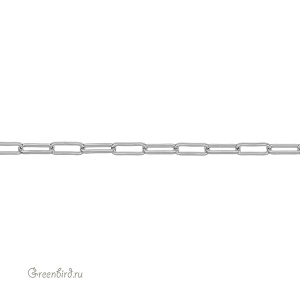Цепочка, овальные звенья 10x4 мм, родий, 10 см (#SVA-Chain-85R)