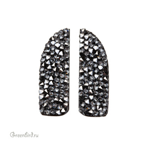 712059 Кристальная ткань Fine Rocks 30x23 мм - Black/Metallic Silver (#012/001METSI)