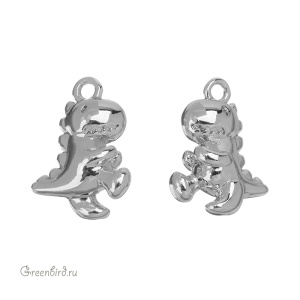 Подвеска "Динозавр", родий, 1 шт. (#SVA-BASE-047R)