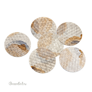 Пластина LM Paris 30 мм Guilloche – Argent Etrusque, 1 шт (#LMFAN_18)