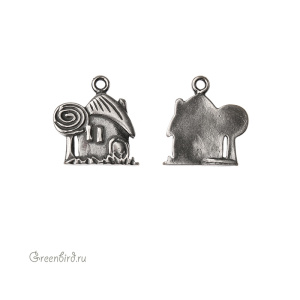 JBB Подвеска "Домик", ант. серебро (JB-7476)