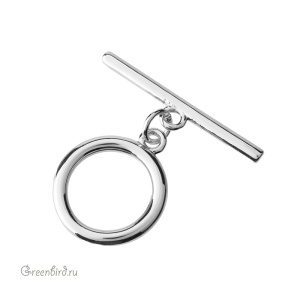 Замок-тоггл, родий, 1 шт. (#SV1701-T04)
