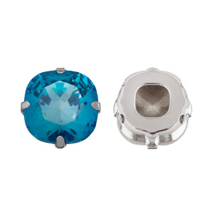 Кристалл в оправе 4470C 14 мм Crystalbird - Bermuda Blue (#001BB), родий, 1 шт. (#CBCS-0059)